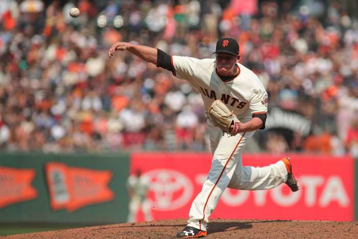 SF Giants relief pitcher Kyle Crick during the game against the St. Louis Cardinals at AT&T Park. (2017)